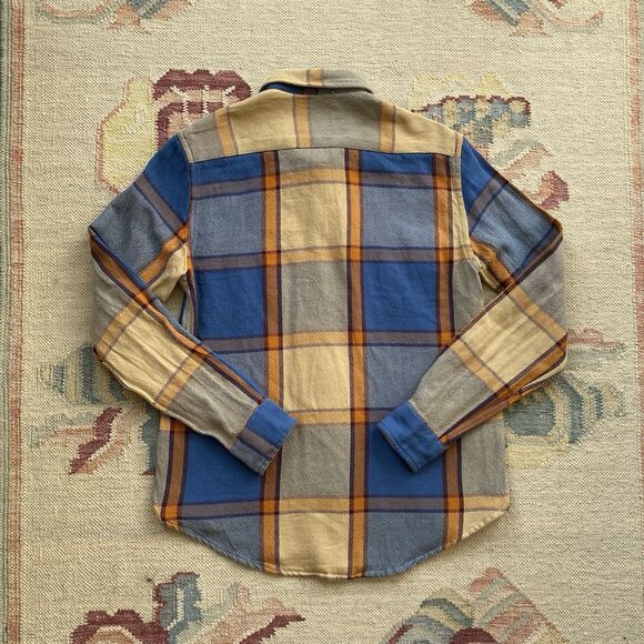 LVC Short Horn Flannel Shirt Levi's Vintage Clothing Blue Plaid Small Cotton - Picture 3 of 8